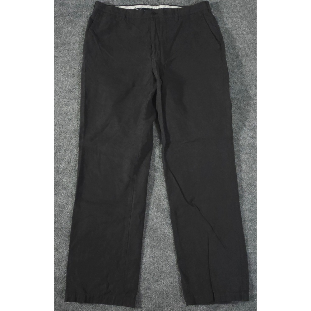 Nat Nast Pants Mens 38 Black Flat Front Silk Cotton Blend Luxury Originals Dress